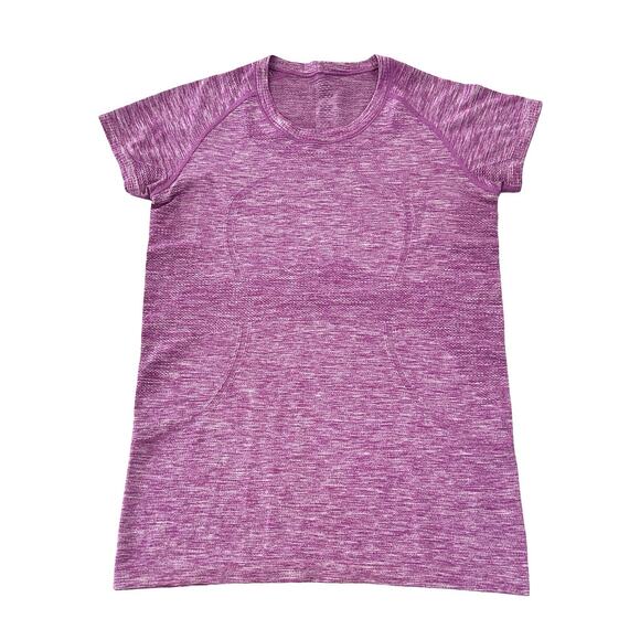 Lululemon Swiftly Tech T Shirt Womens Size 8 Purple Mesh Short Sleeve - Picture 1 of 4